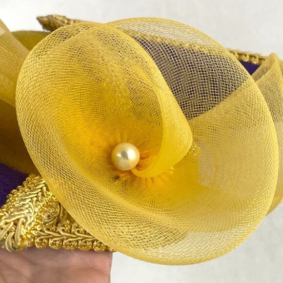 Vintage Wool Made in USA Purple & Gold Derby Hat main image 9
